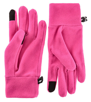 Rękawiczki polarowe 4F U069 na zimę ciepłe różowy