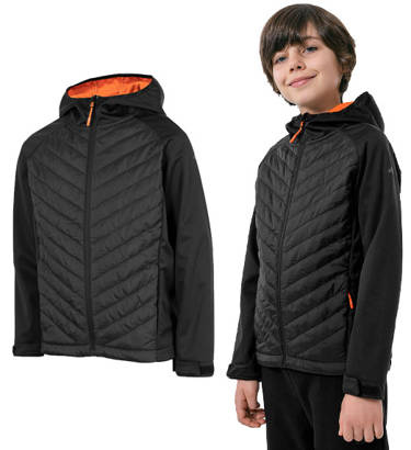 Softshell 4F JSFM002 kurtka z kapturem czarna