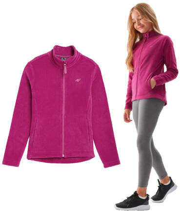 Polar dziewczęcy 4F F110 bluza na zamek róż