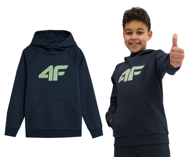 Bluza dresowa 4F M220 z kapturem bawełniana granat