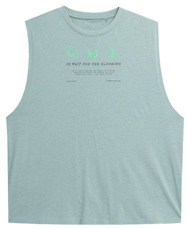 Koszulka bez rękawów 4F F565 z bawełny mięta