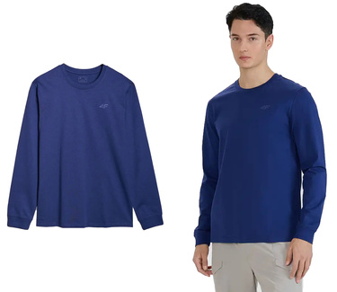 Longsleeve męski 4F M432 gładka bluzka z bawełny