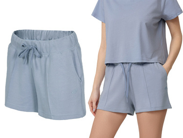 Spodenki damskie dresowe 4F SKDD017 Szorty na lato niebieski