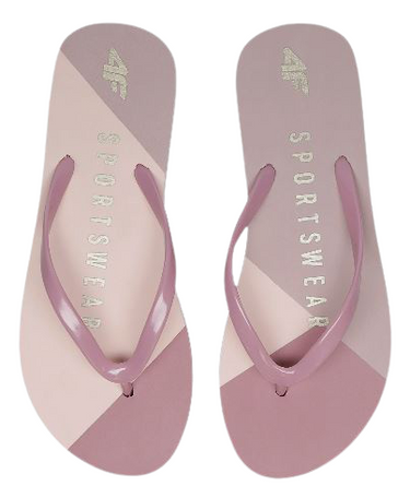 Klapki damskie japonki 4F KLD006 pudrowy róż