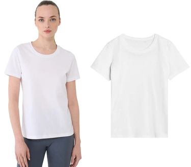 Koszulka damska basic 4F F2356 z bawełny biała