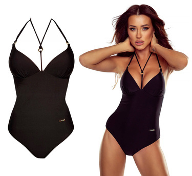 Strój kąpielowy Jednoczęściowy Gabbiano LARA kostium wiązany czarny