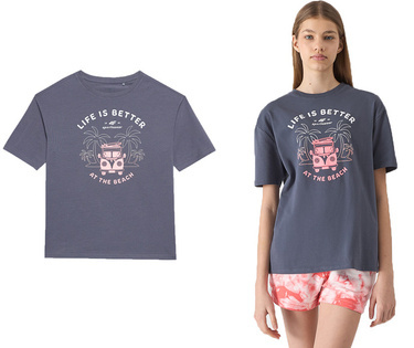 Koszulka oversize 4F F1146 t-shirt z nadrukiem