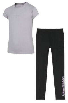 Zestaw dziewczęcy 4F koszulka i legginsy z bawełny