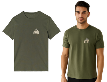 T-shirt męski 4F koszulka z górami M2966 43S khaki
