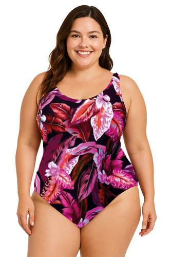 Strój kąpielowy jednoczęściowy MARKO Kasandra kostium w liście