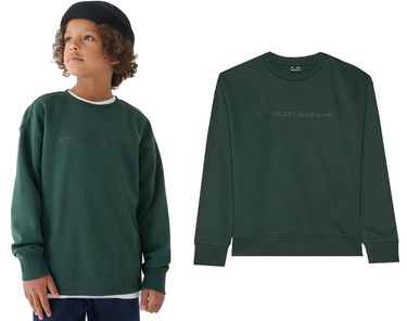 Bluza chłopięca dresowa 4F M1224 bez kaptura zielona