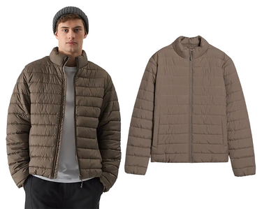 Kurtka puchowa 4F pikowana M538 80S brąz