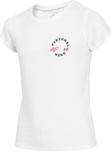 T-shirt dziewczęcy 4F JTSD008 biały