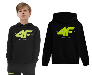 Bluza dresowa chłopięca 4F M240 z kapturem czarna