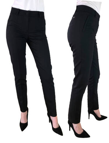 Spodnie eleganckie damskie Sigma cygaretki czarne