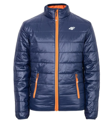 Kurtka puchowa chłopięca 4F JKUM200 przejściowa granat