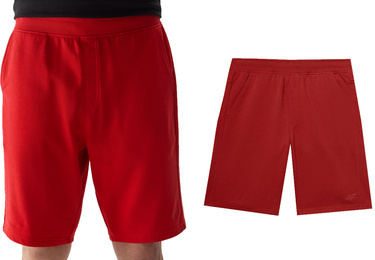 Spodenki męskie dresowe 4F M284 szorty z bawełny czerwone