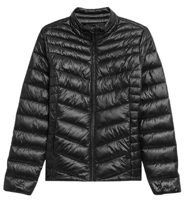 Kurtka puchowa damska 4F KUDP002 pikowana na zamek czarna