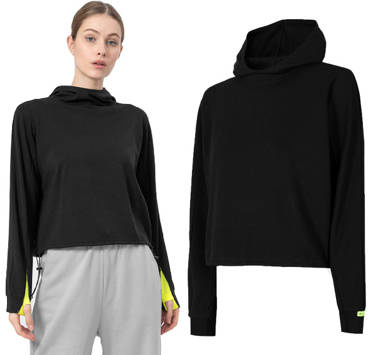 Bluza damska 4F BLD021 dresowa z kapturem czarna