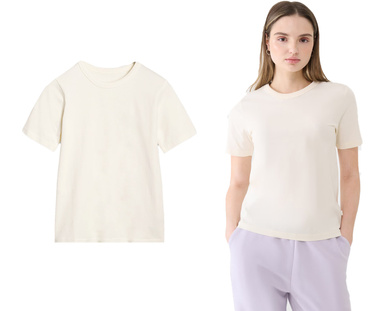 Koszulka damska bawełniana 4F F1991 Gładki t-shirt écru
