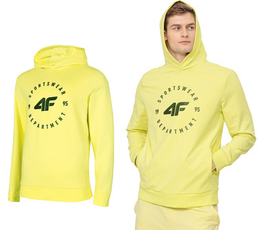 Bluza męska dresowa 4F BLM018 z kapturem żółta