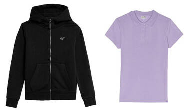 Zestaw dziewczęcy 4F koszula polo i bluza dresowa