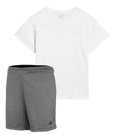 Strój na WF sportowy 2pak biała koszulka, szare spodenki