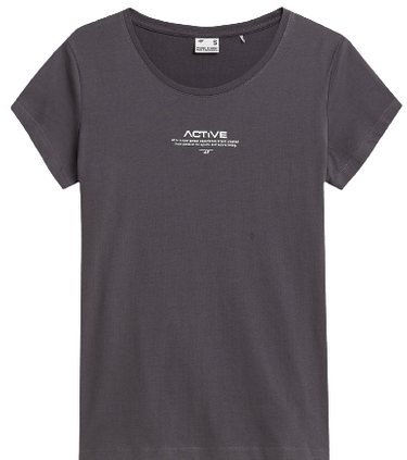 T-shirt damski 4F TSD020 bawełniany szary