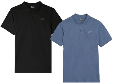 2 koszulki POLO 4F z bawełny M367 czarny i niebieski