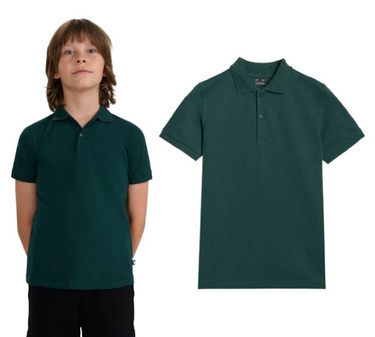 Koszulka polo M614 T-shirt z kołnierzykiem 4F zielony