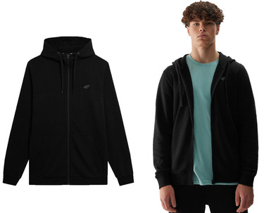 Bluza męska dresowa 4F M0951 z kapturem na zamek czarna