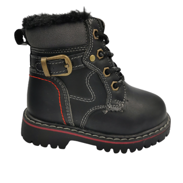 Buty jesienne C1274 czarne trapery chłopięce