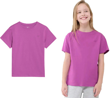 Koszulka dziewczęca 4F F2326 T-shirt luźny bawełniany