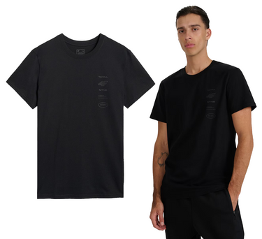 T-shirt męski z bawełny 4F koszulka tatry góry M2402 20S czarna