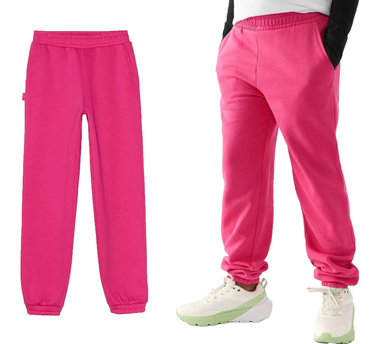 Spodnie dziewczęce dresowe 4F F754 bawełniane róż