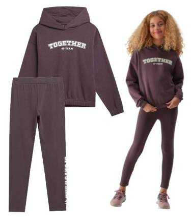 Zestaw sportowy 4F komplet bluza legginsy fiolet