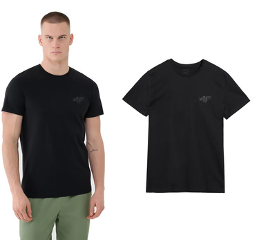 Koszulka męska 4F M1974 bawełniana na lato czarna