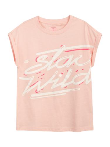 T-shirt dziecięcy 4F JTSD009A łososiowy