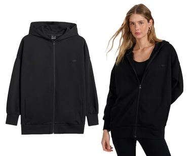 Bluza dresowa ocieplana 4F na zamek z kapturem F1886 czarny