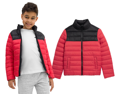 Kurtka chłopięca puchowa 4F M077 pikowana na stójce