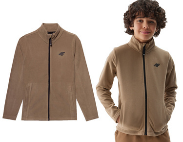 Polar chłopięcy ze stójką 4F M167 rozpinany beżowy