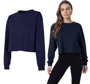 Bluza damska 4F BLD040 crop top oversize granat