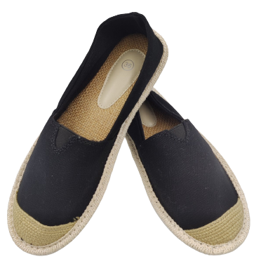 Espadryle damskie baleriny 6334 czarne boho
