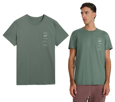 T-shirt męski 4F koszulka bawełna M2402 44S zielony