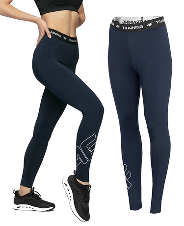 Legginsy fitness damskie 4F SPDF001 granatowe