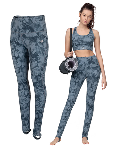 Leginsy sportowe 4F szybkoschnące joga pilates bieganie niebieskie