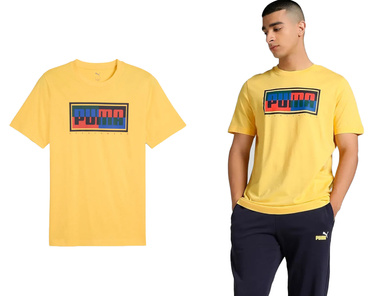 Koszulka z krótkim rękawem PUMA 684827 55 bawełniana żółta
