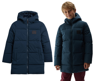 Kurtka chłopięca 4F M275 puchowa z kapturem granat