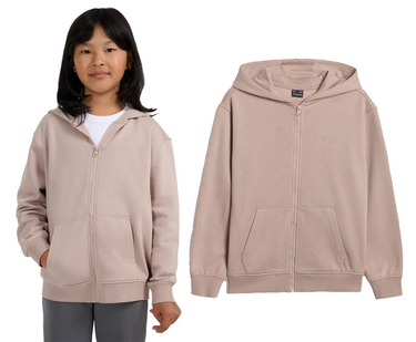 Bluza dziewczęca 4F ocieplana z kapturem F1952 na zamek beż