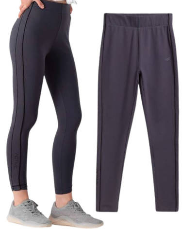 Legginsy damskie 4F LEG011 sportowe ciemny szary